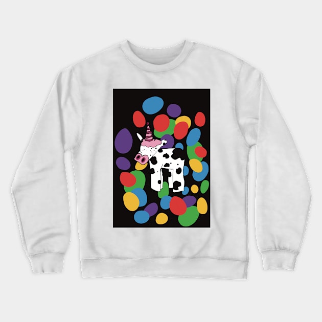 Party Cow Crewneck Sweatshirt by Shadoodles